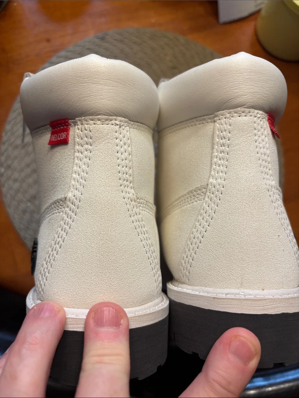 Timberland White Suede Lace-Up Hiking Boots NWT Size 5 Hel Cor